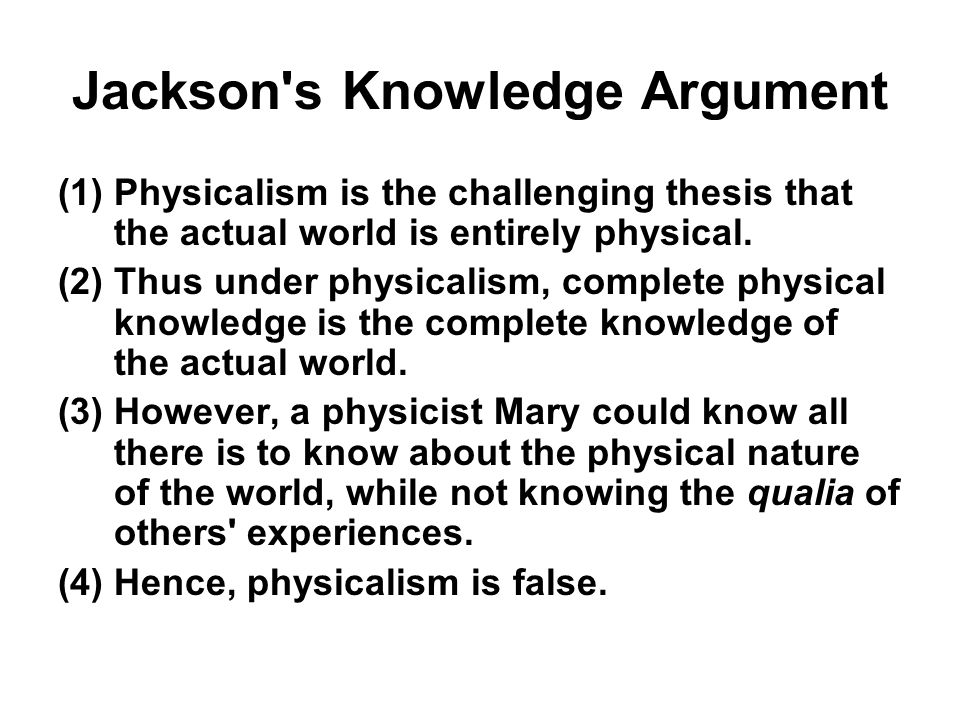 knowledge argument article
