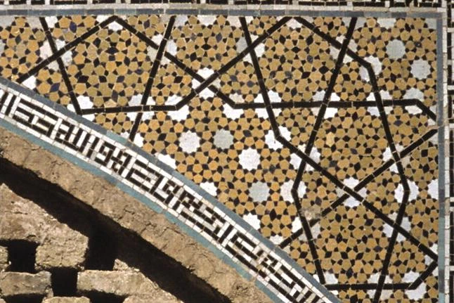 Girih tilework on a spandrel of the Darb-i Imam shrine, Isfahan
