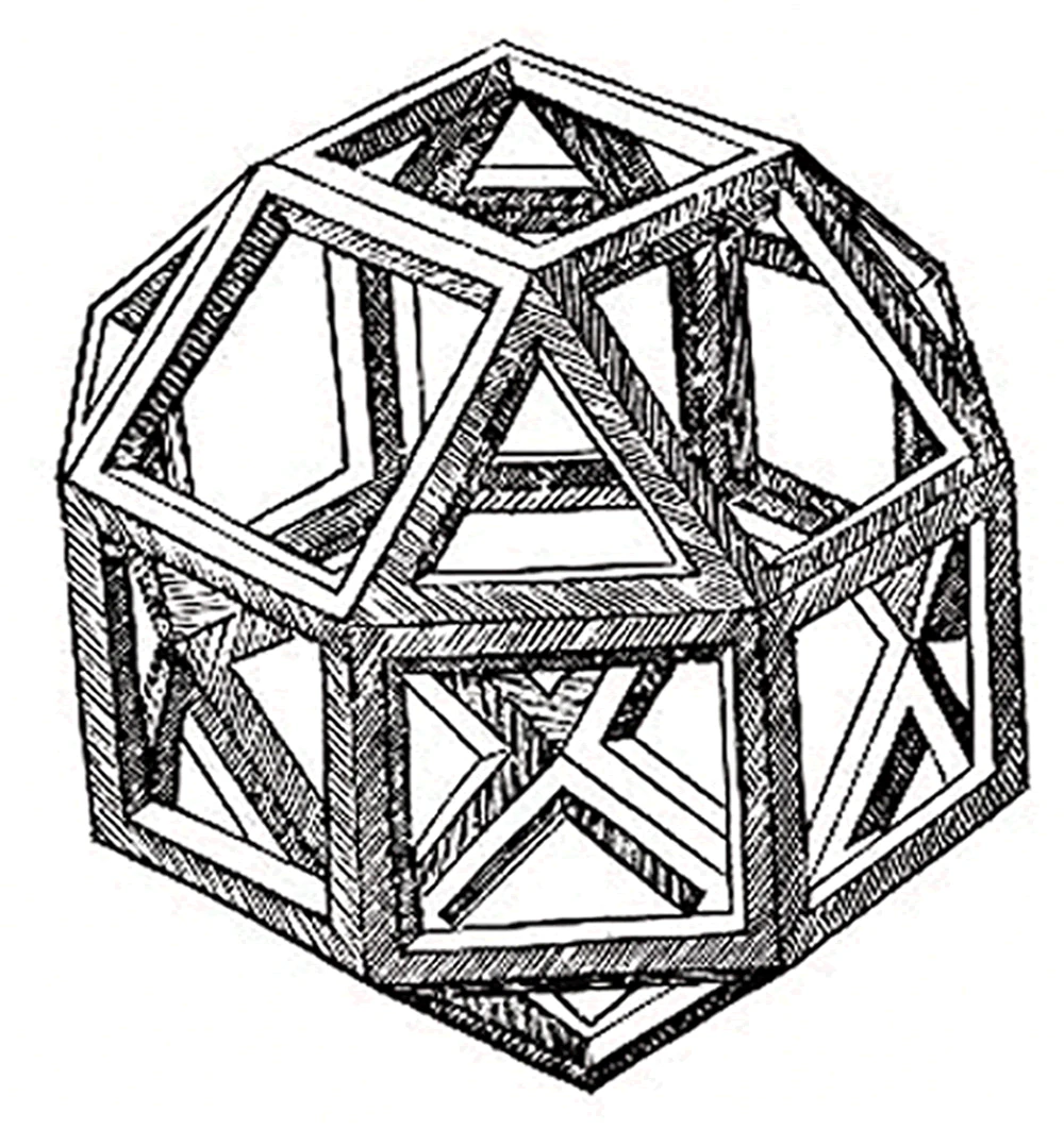 Leonardo da Vinci's polyhedron illustration for Pacioli